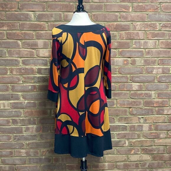 Muse Multi Color 3/4 Sleeve Dress Size 8 - Picture 4 of 6